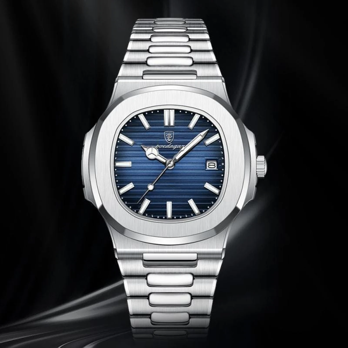 POEDAGAR 613 Luxury Quartz Men's  Watch - Silver Blue