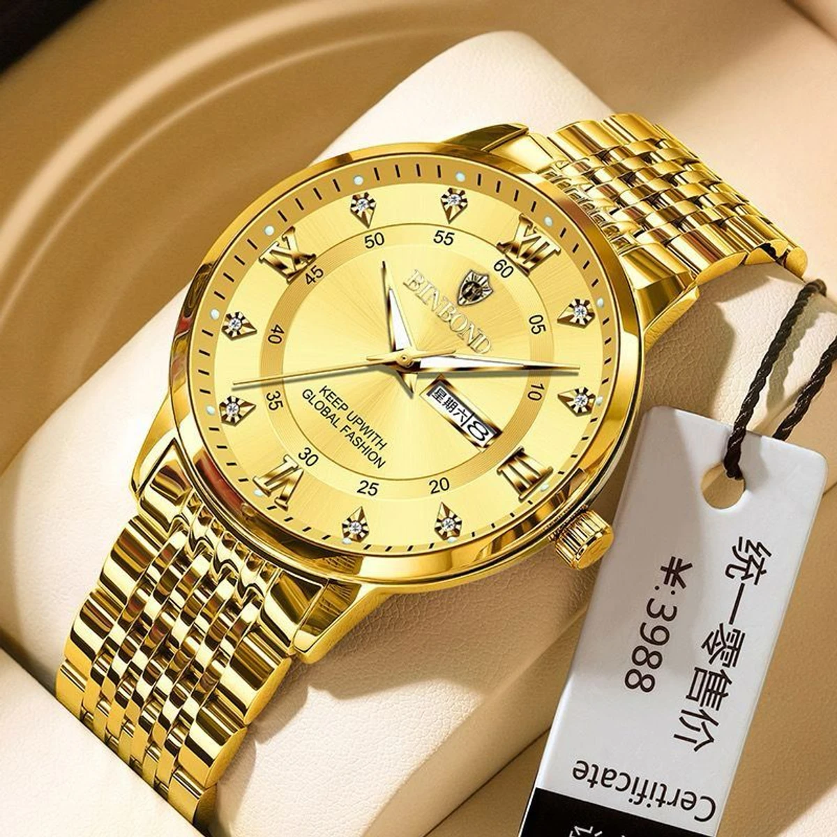 BINBOND 2351- New Design Watch For Men - FULL Golden