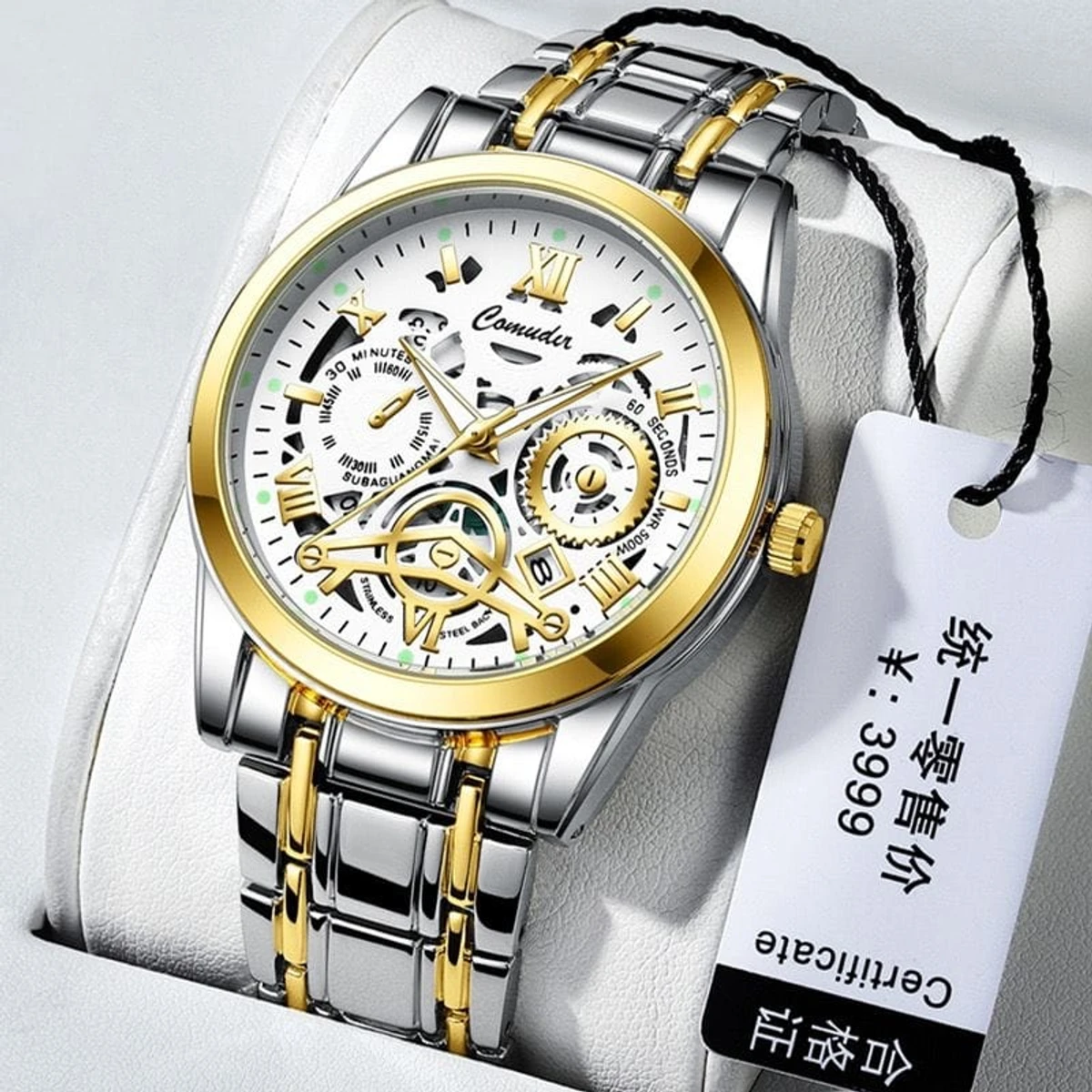 New 022 Non Mechanical Watch For Men - Silver & White