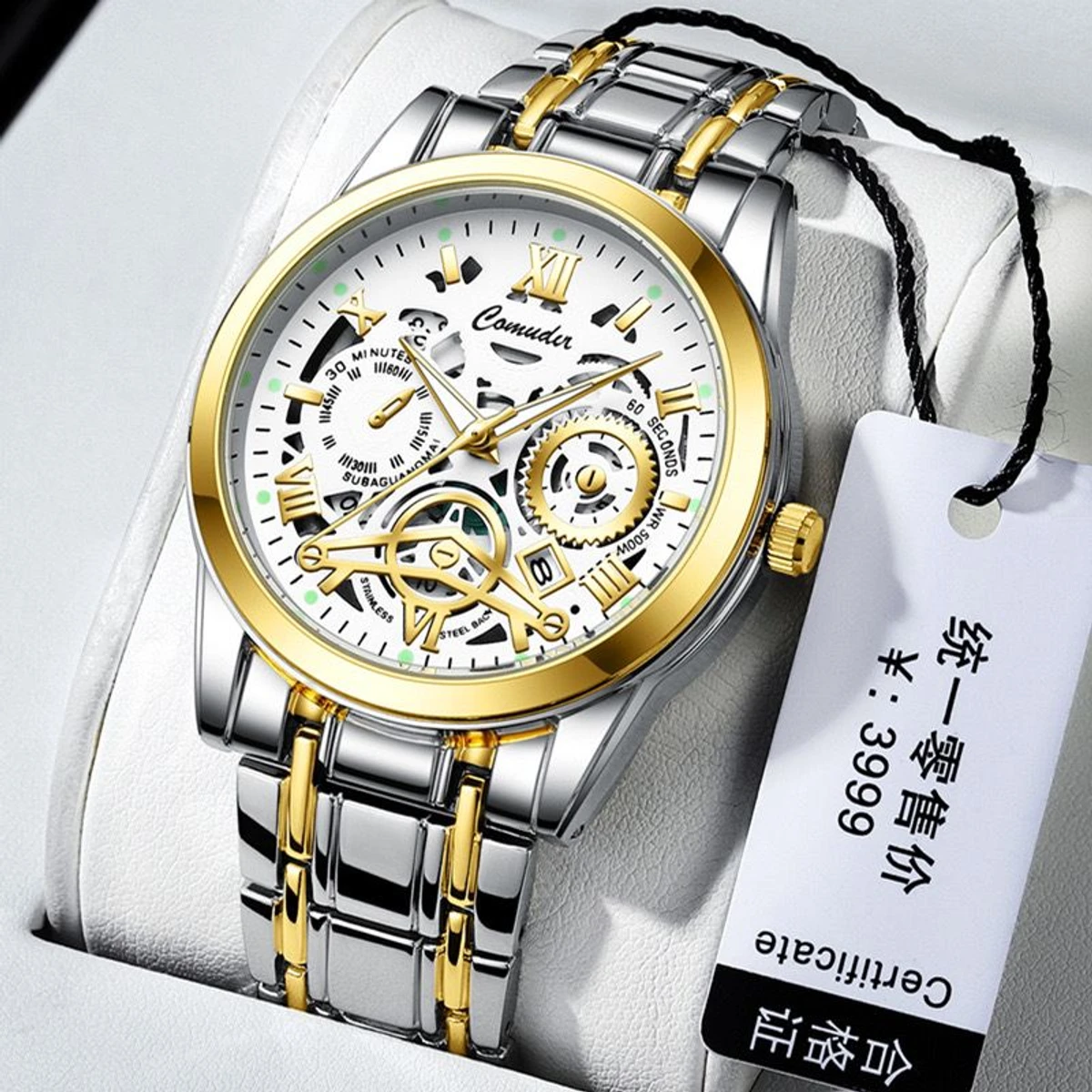 New 022 Non Mechanical Watch For Men - Silver & White