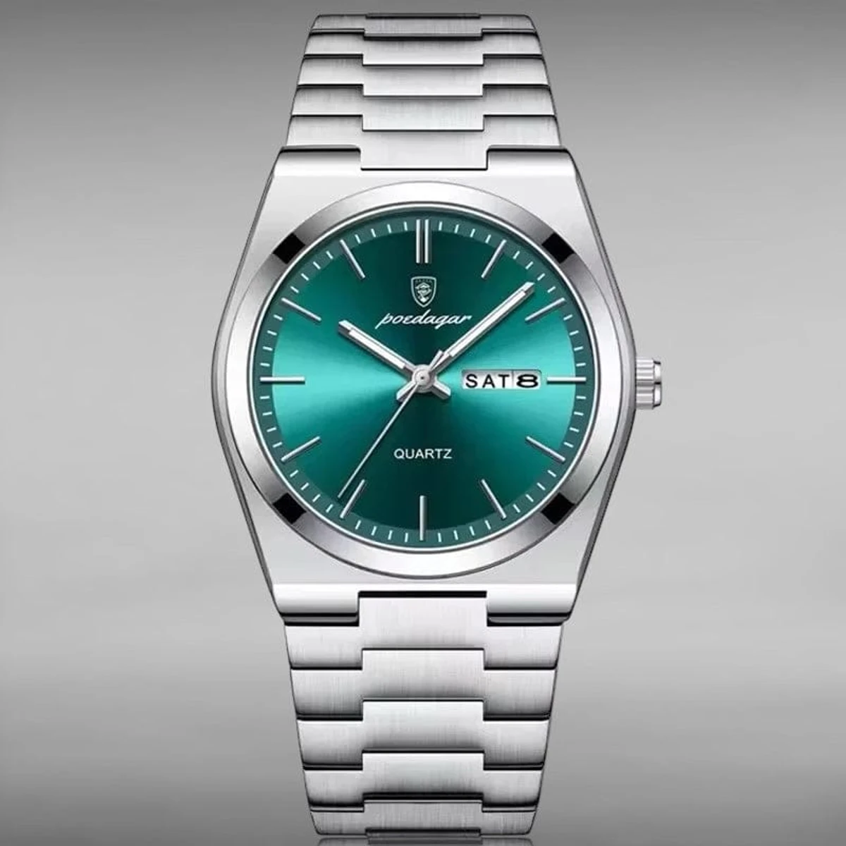 POEDAGAR 904 Luxury Quartz Men's  Watch - Silver Green