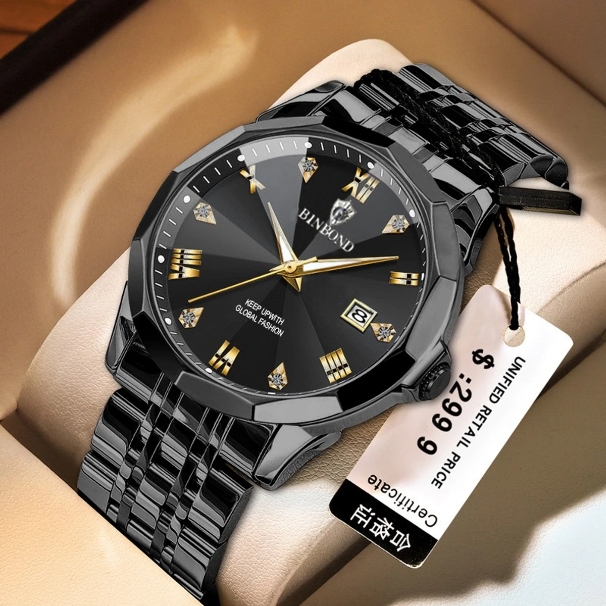 New Binbond 2051 Watch for Men - Full Black