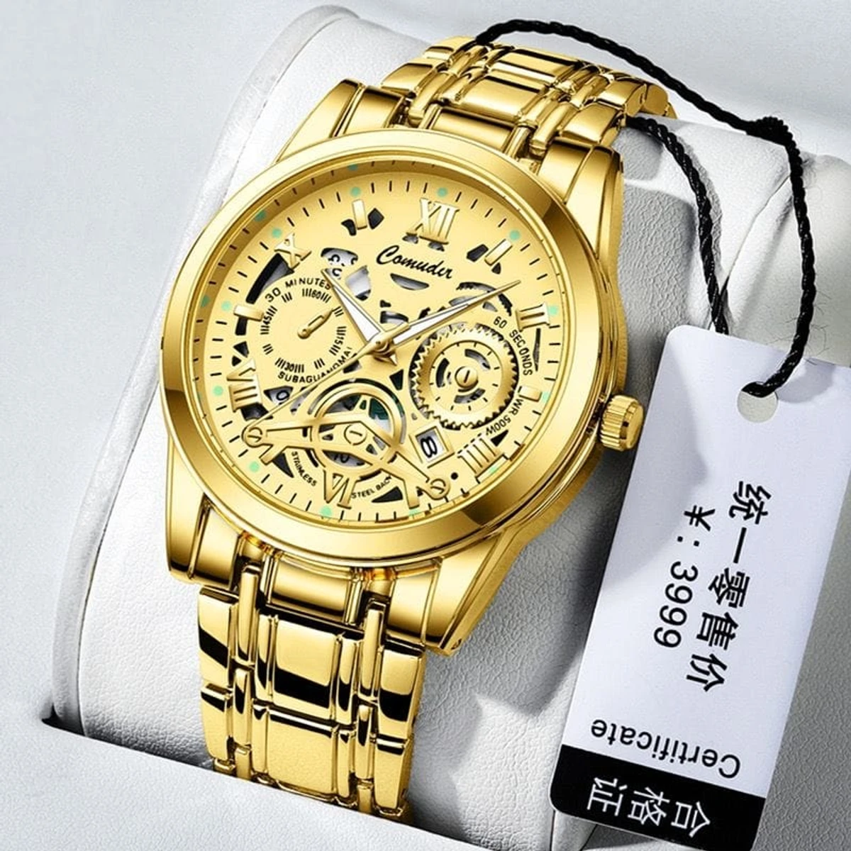 New 022  Non Mechanical Watch For Men - Full Golden