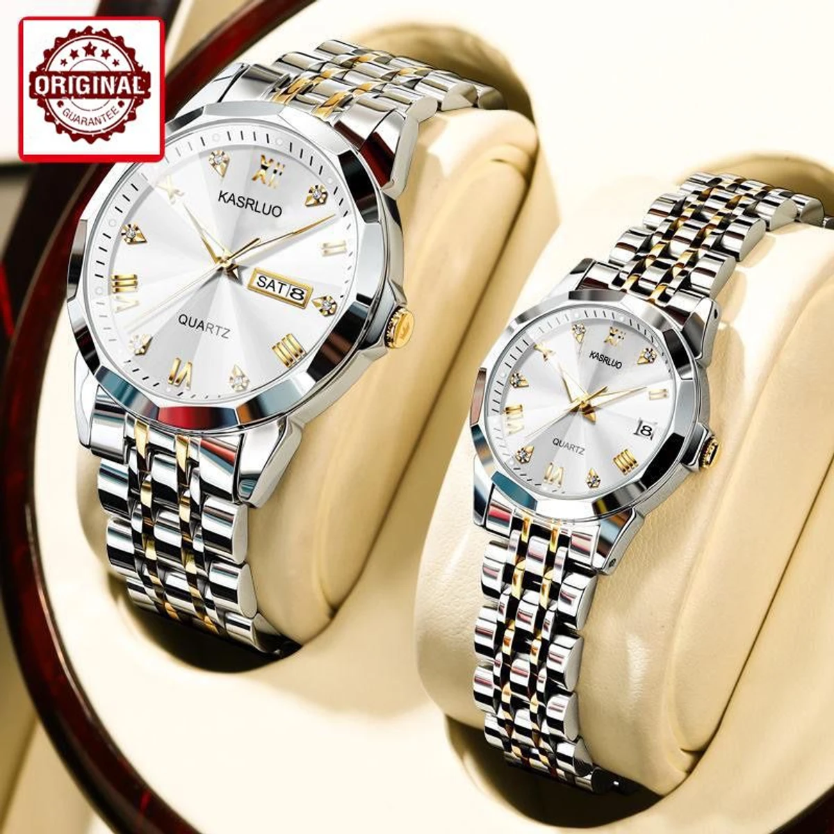 Kasarul Couple Weeding Watch - Silver & White